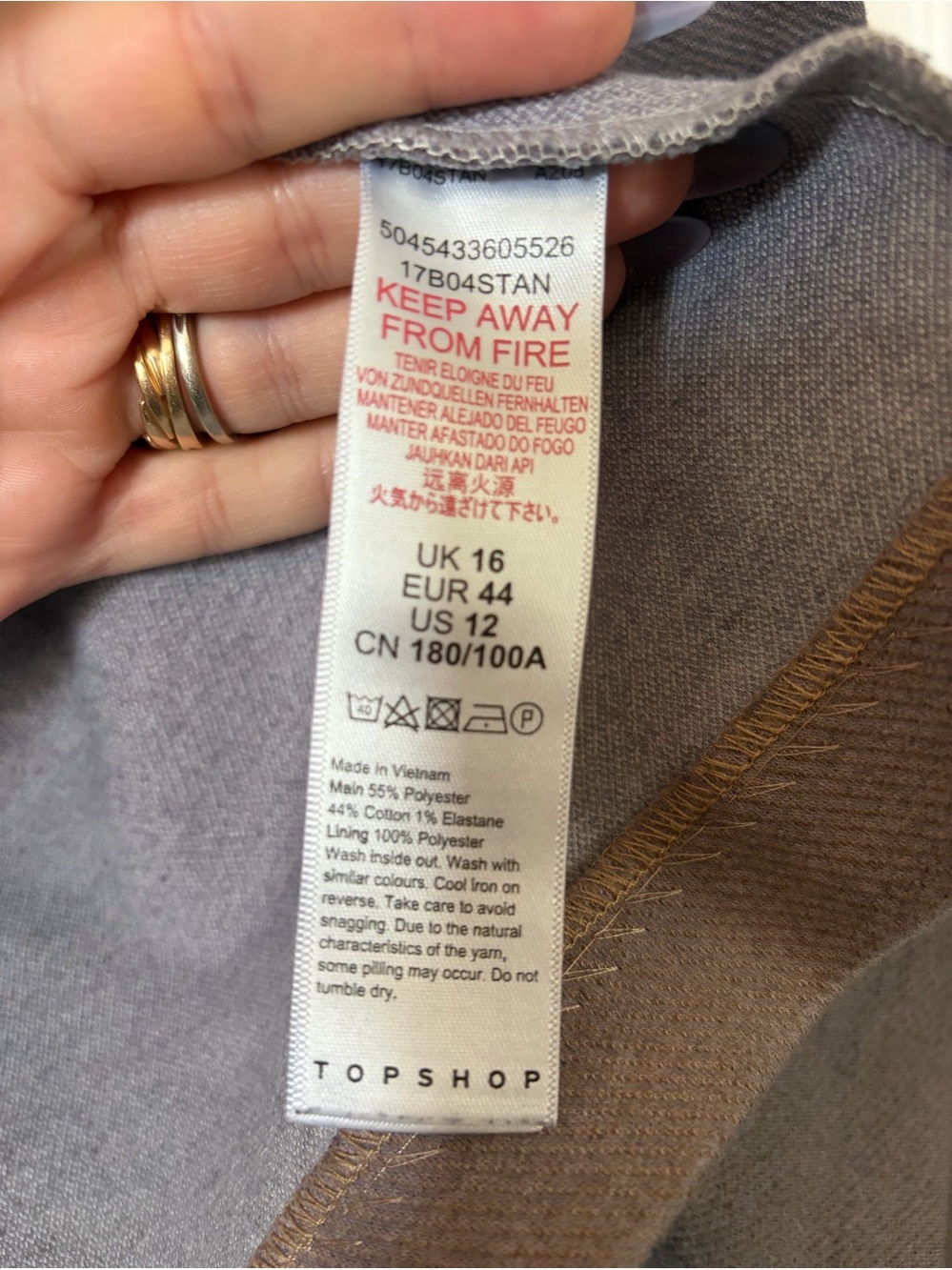 Topshop taupe knitted‎ blazer size 12 - Picture 4 of 7
